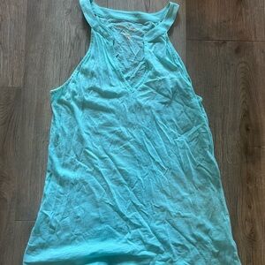 Lilly Pulitzer Blue Tank Top with Cut Out Relaxed Style